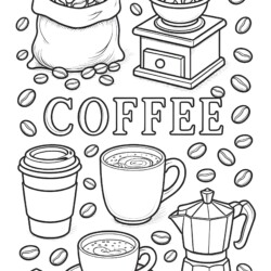 Coffee Coloring Pages For Adults - Printable Coloring page