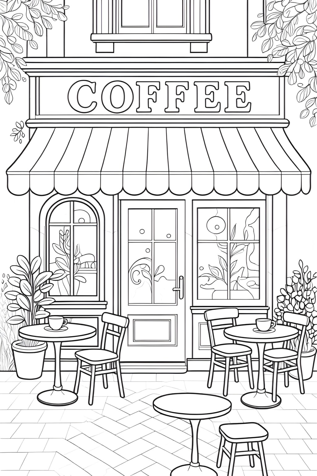 Coffee Shop Coloring Page Coloring Pages Mimi Panda