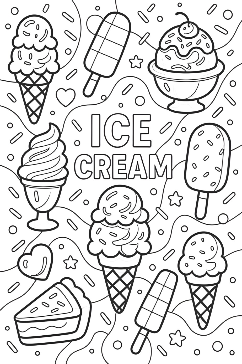 Color Page Ice Cream