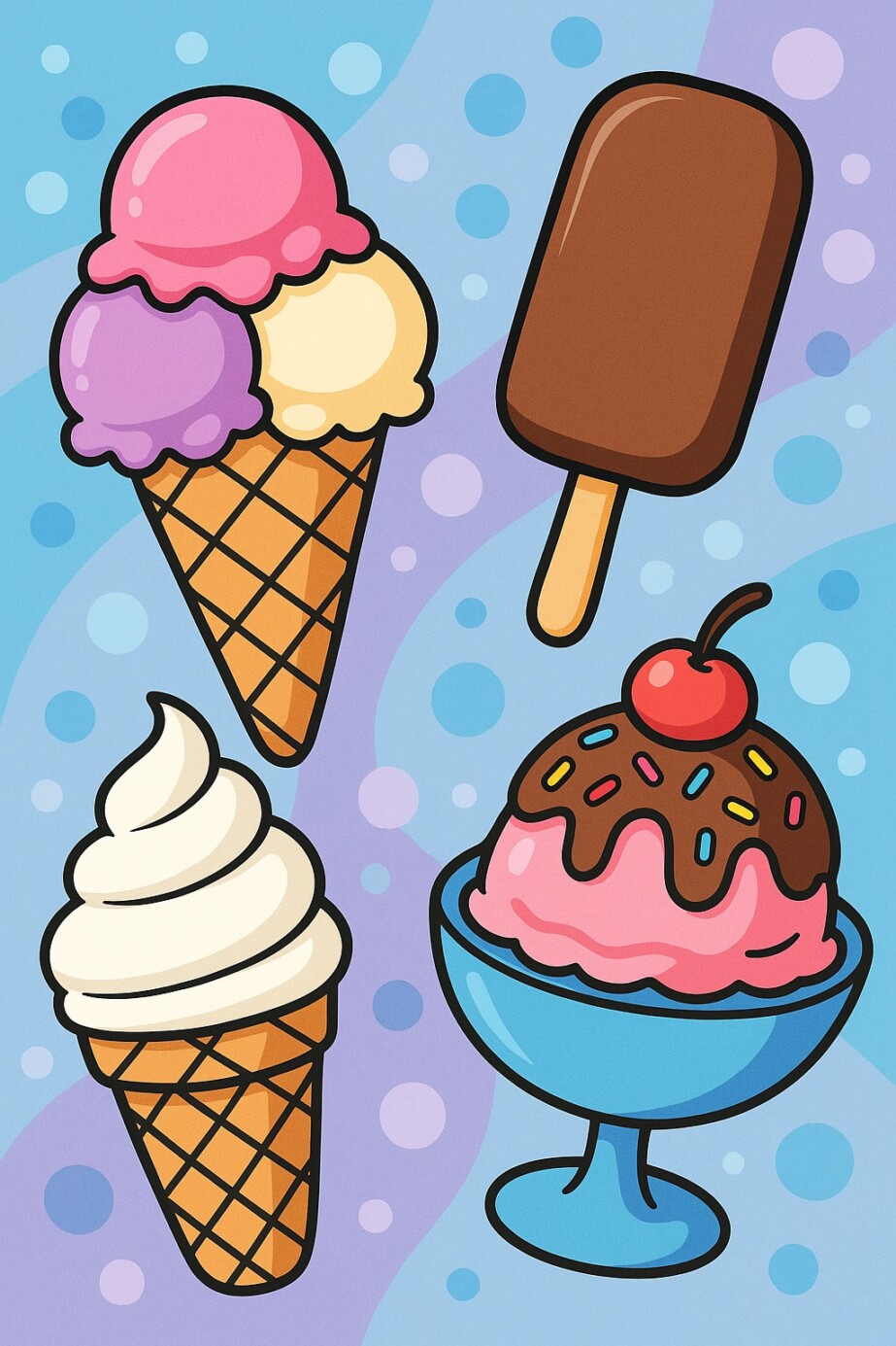 Color Pages Of Ice Cream 2
