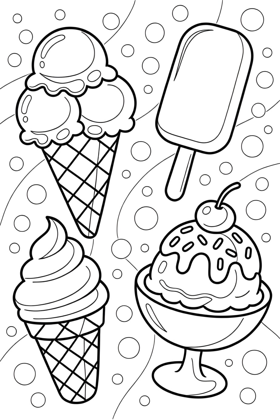 Color Pages Of Ice Cream