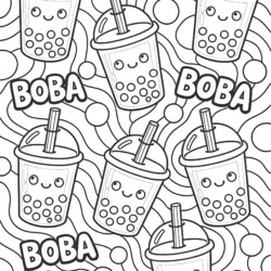 Coloring Page Boba - Printable Coloring page