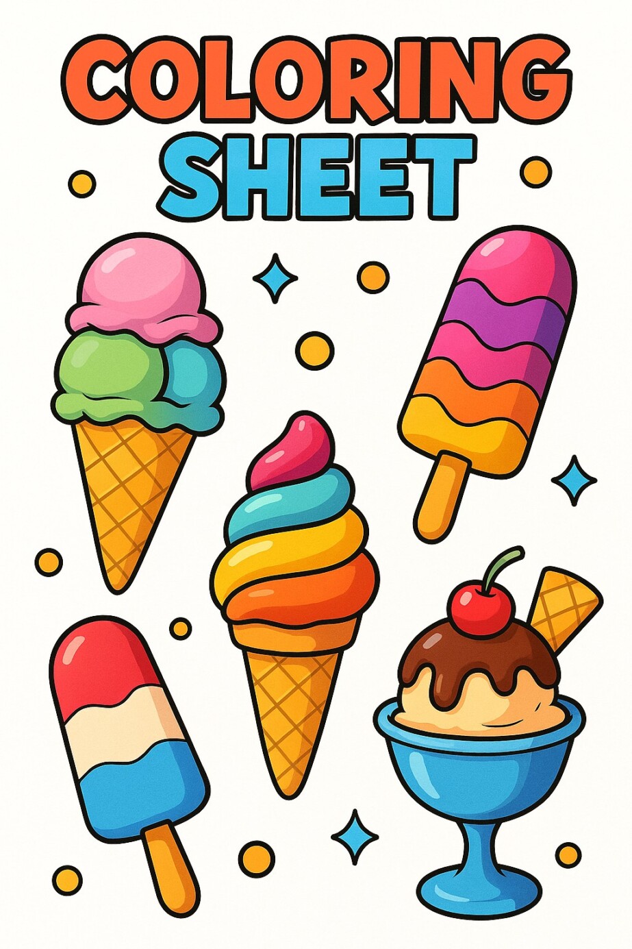 Coloring Sheet Ice Cream 2
