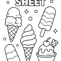 Coloring Sheet Ice Cream - Printable Coloring page