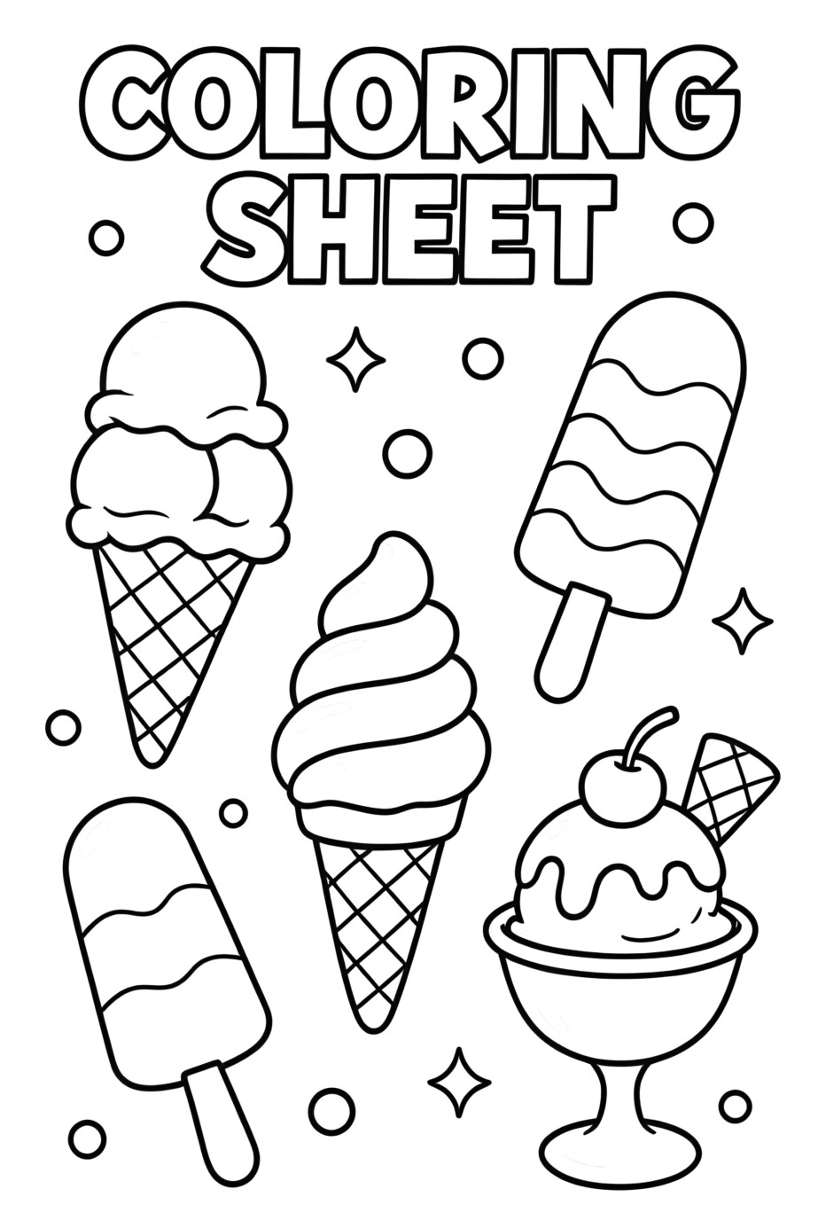 Coloring Sheet Ice Cream