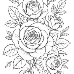 Rose Color Pictures - Printable Coloring page