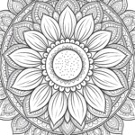 Sunflower Mandala Coloring Page