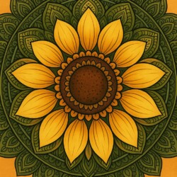 Sunflower Mandala Coloring Page - Origin image