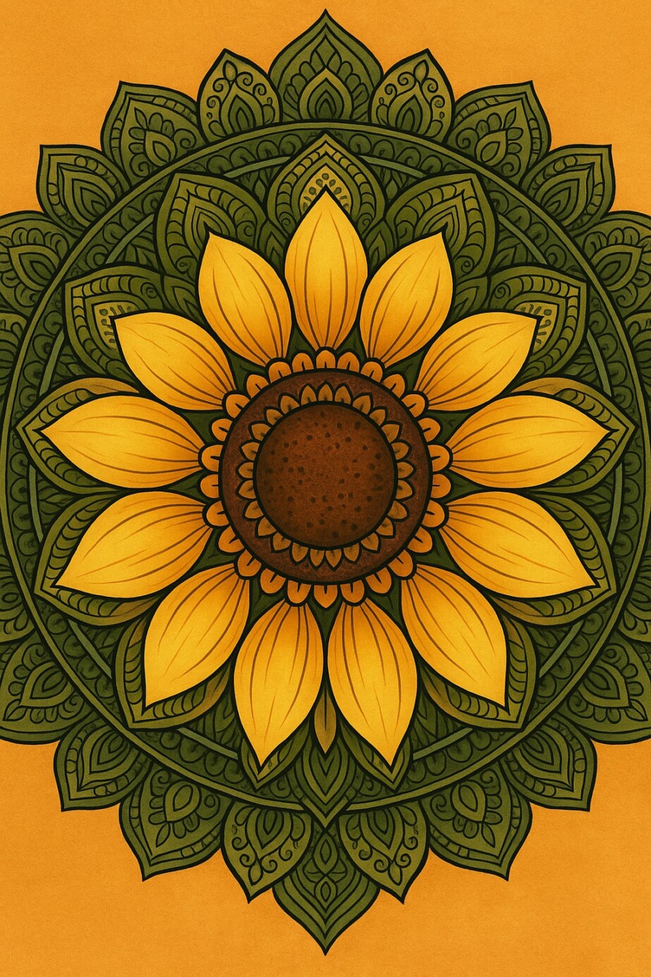 Sunflower Mandala Coloring Page 2