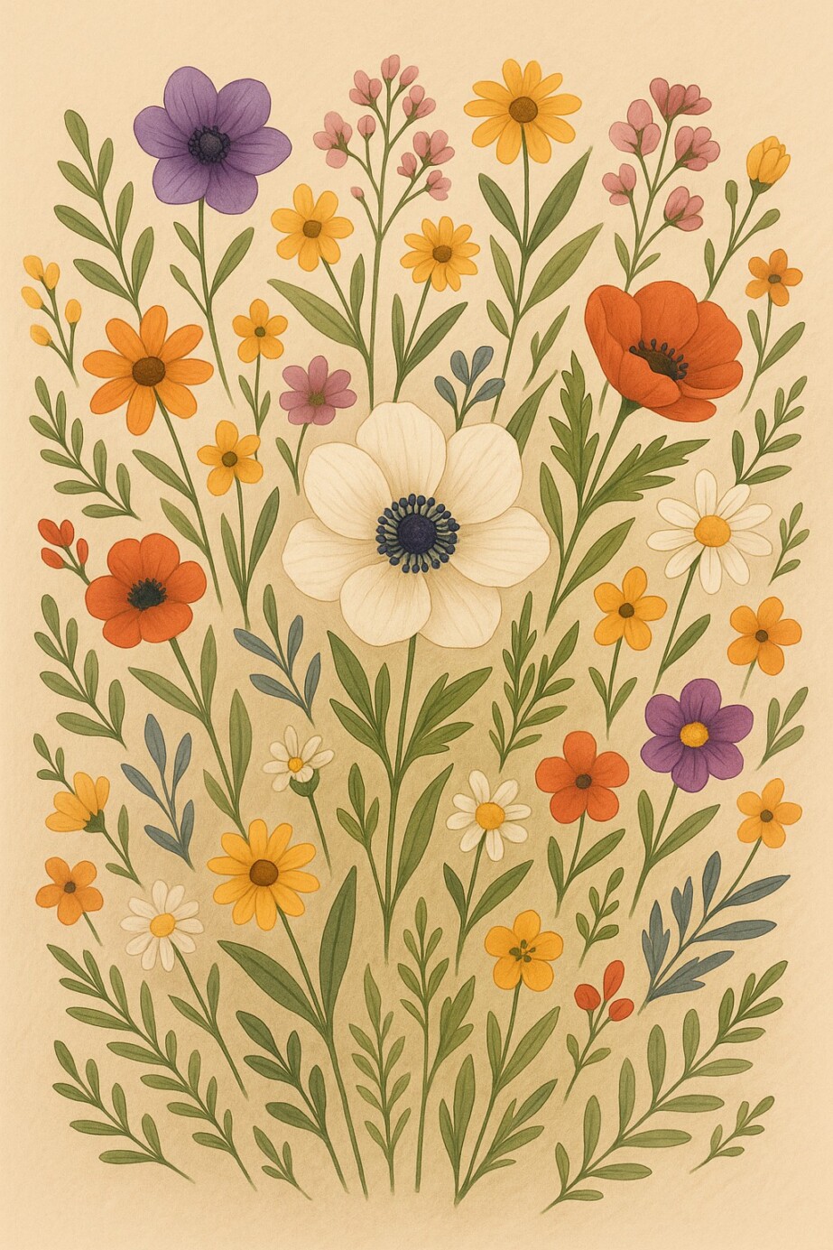 Wild Flower Coloring Page 2