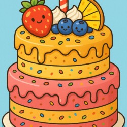 Coloring Cake Pages - Origin image