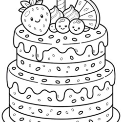 Coloring Cake Pages - Printable Coloring page