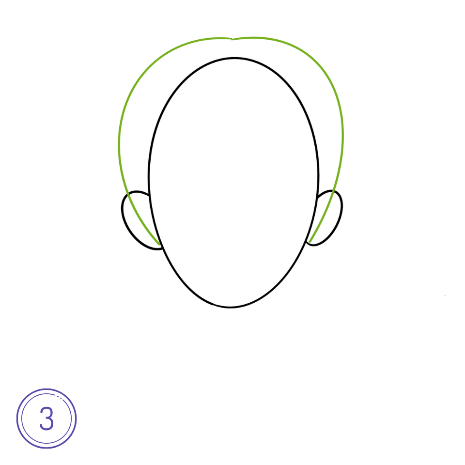 How to Draw Anime Pigtails Hair Step 3