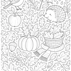 Autumn Color Pages - Printbare kleurplaat