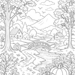 Autumn Fall Coloring Pages - Printable Coloring page