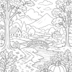 Autumn Fall Coloring Pages - Printable Coloring page