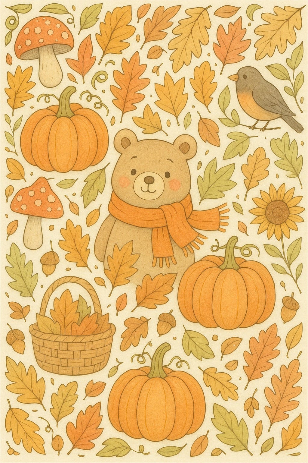 Fall Coloring Pages | Coloring Pages Mimi Panda