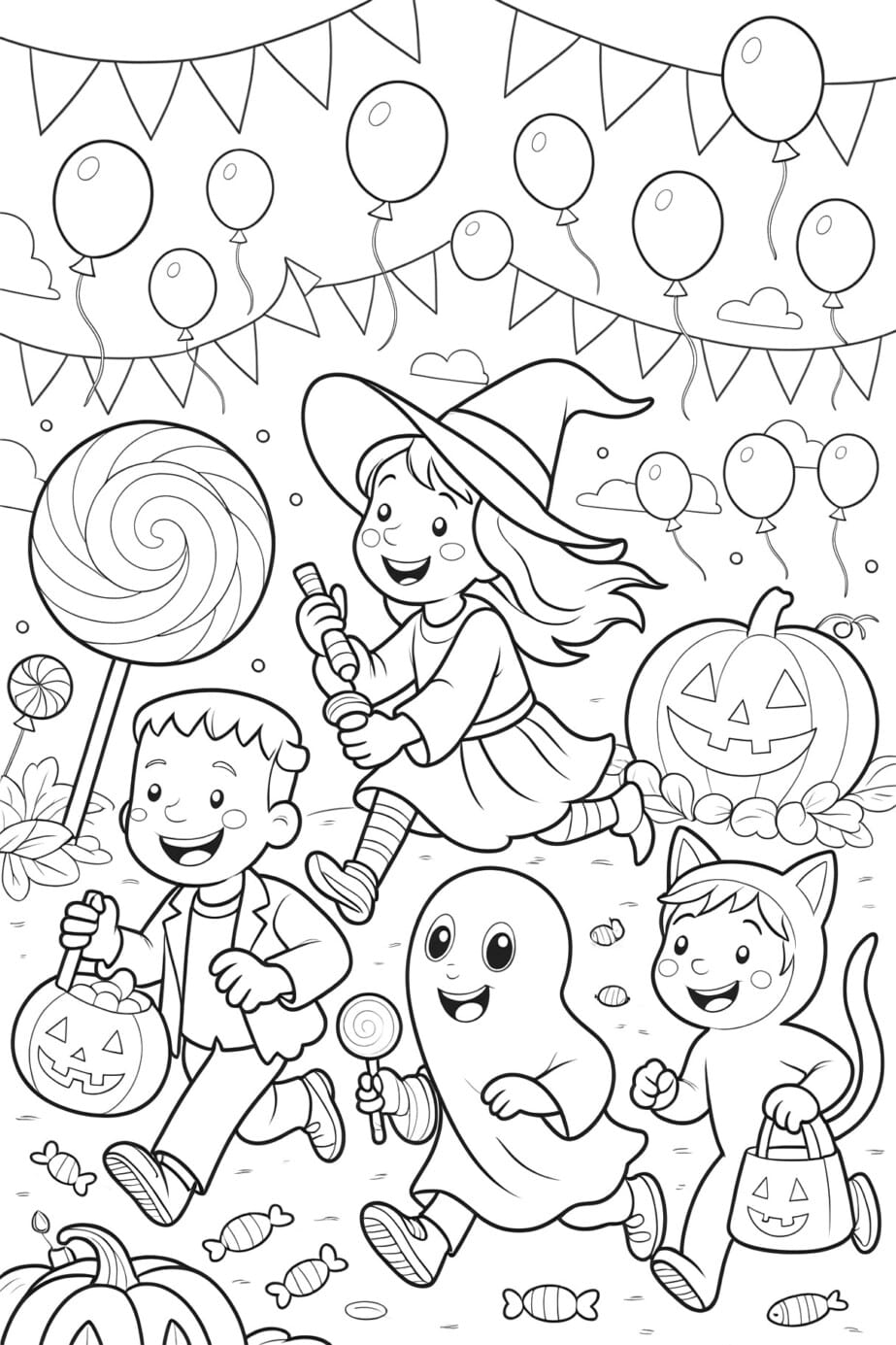 Halloween Colouring In Page