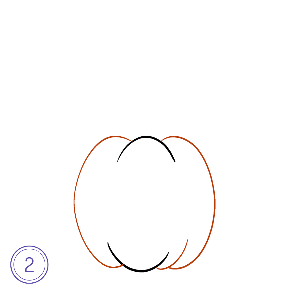 How To Draw A Halloween Pumpkin Step 2