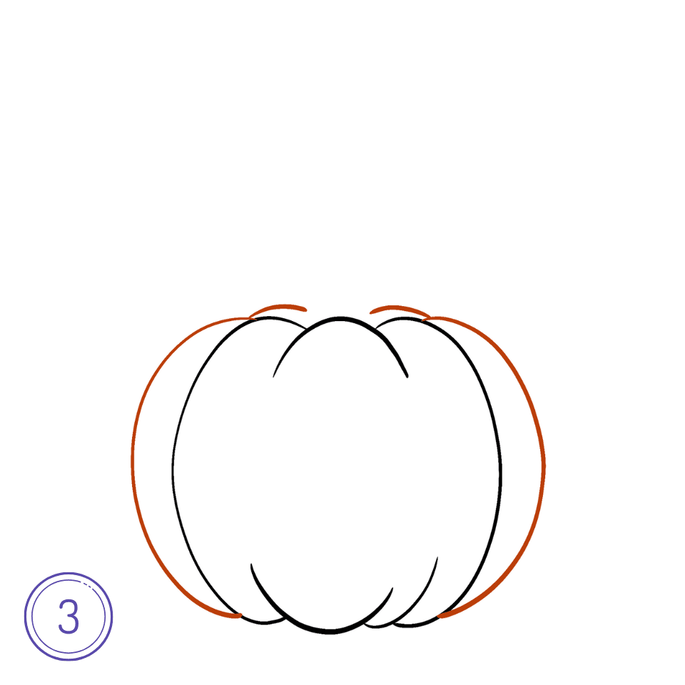 How To Draw A Halloween Pumpkin Step 3