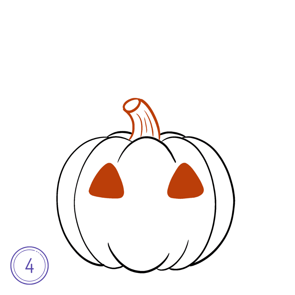 How To Draw A Halloween Pumpkin Step 4