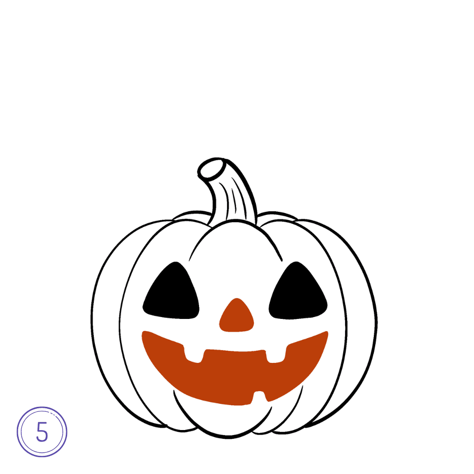 How To Draw A Halloween Pumpkin Step 5