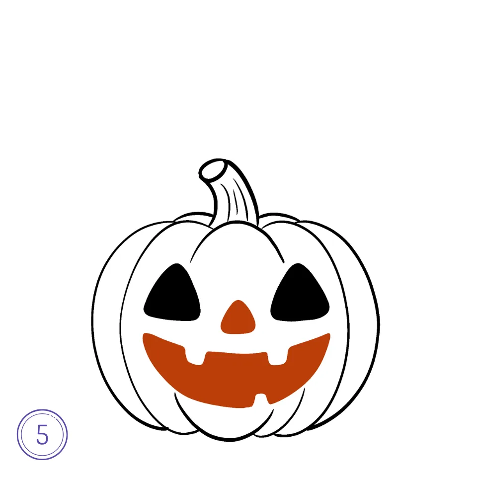 Cómo Dibujar Una Calabaza de Halloween Paso 5