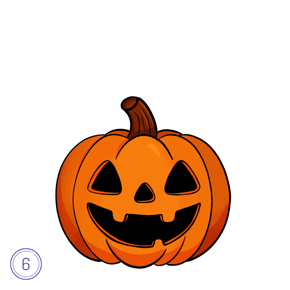 How To Draw A Halloween Pumpkin Step 6