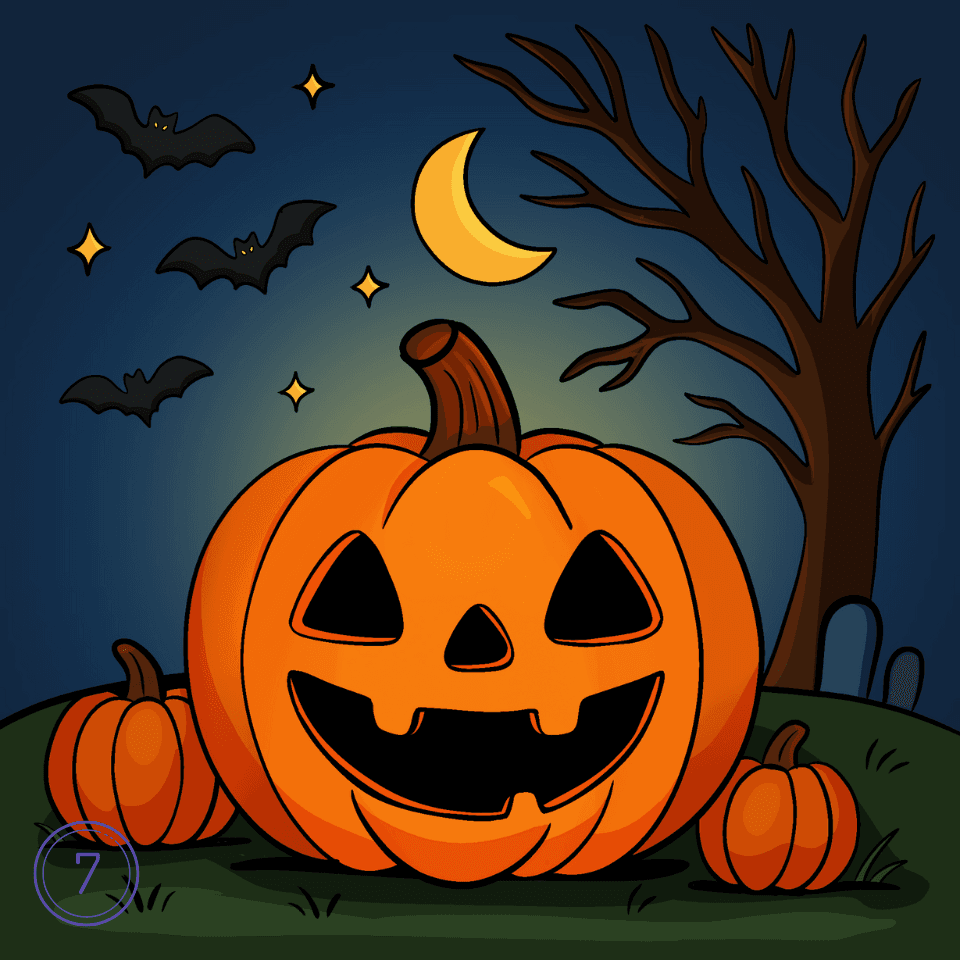 How To Draw A Halloween Pumpkin Step 7
