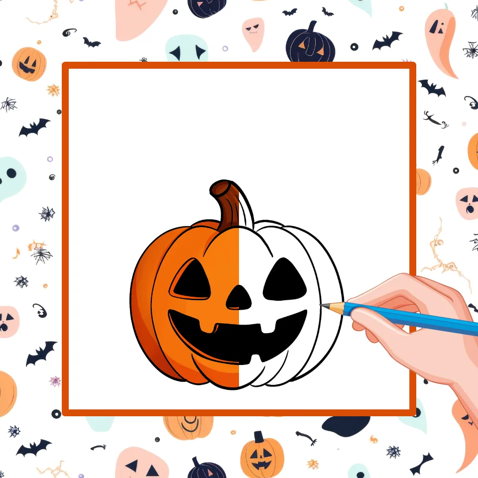 Cómo Dibujar Una Calabaza de Halloween