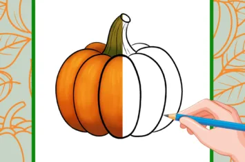 Cómo Dibujar Una Calabaza – Tutorial Fácil Paso A Paso Para Niños Y Principiantes