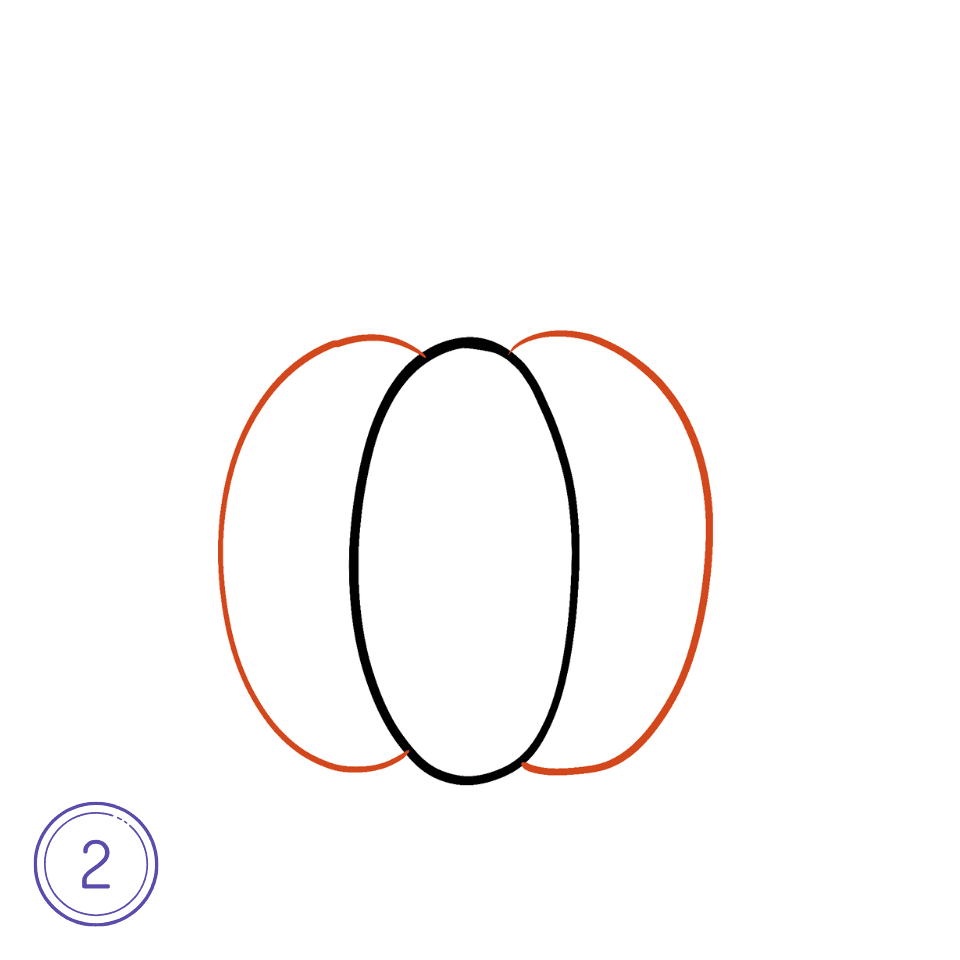 How to Draw a Pumpkin Step 2