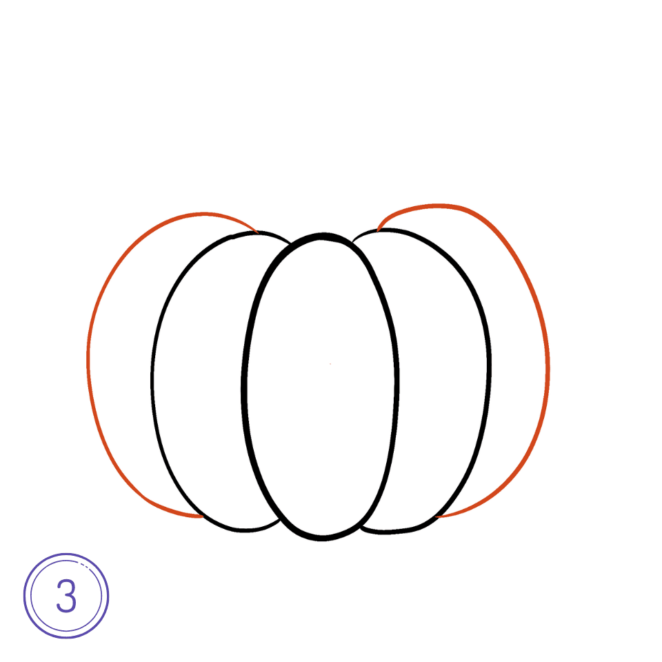 How to Draw a Pumpkin Step 3