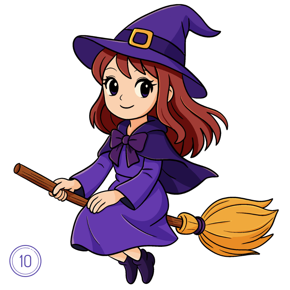 Comment Dessiner une Sorcière Étape 10