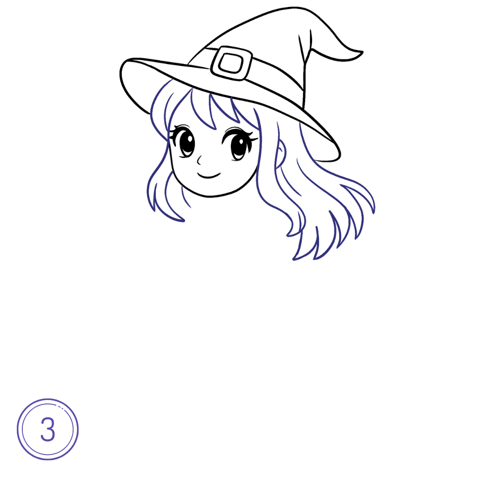 Comment Dessiner une Sorcière Étape 3