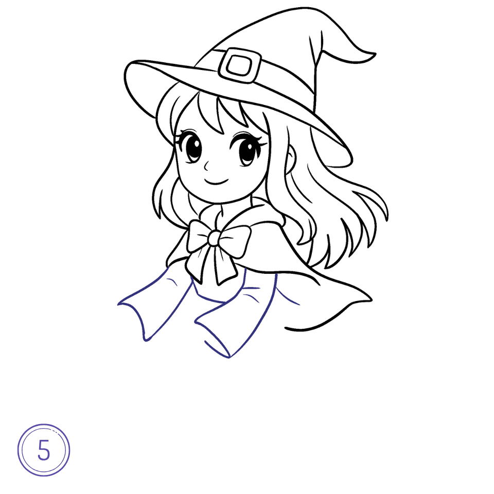 Comment Dessiner une Sorcière Étape 5