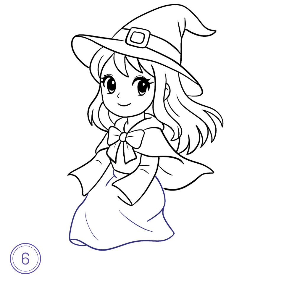 Comment Dessiner une Sorcière Étape 6