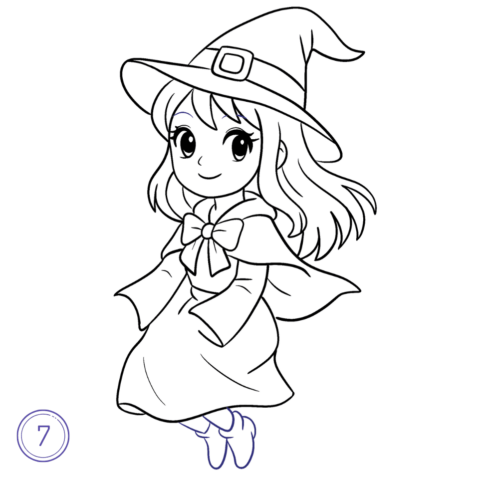 Comment Dessiner une Sorcière Étape 7