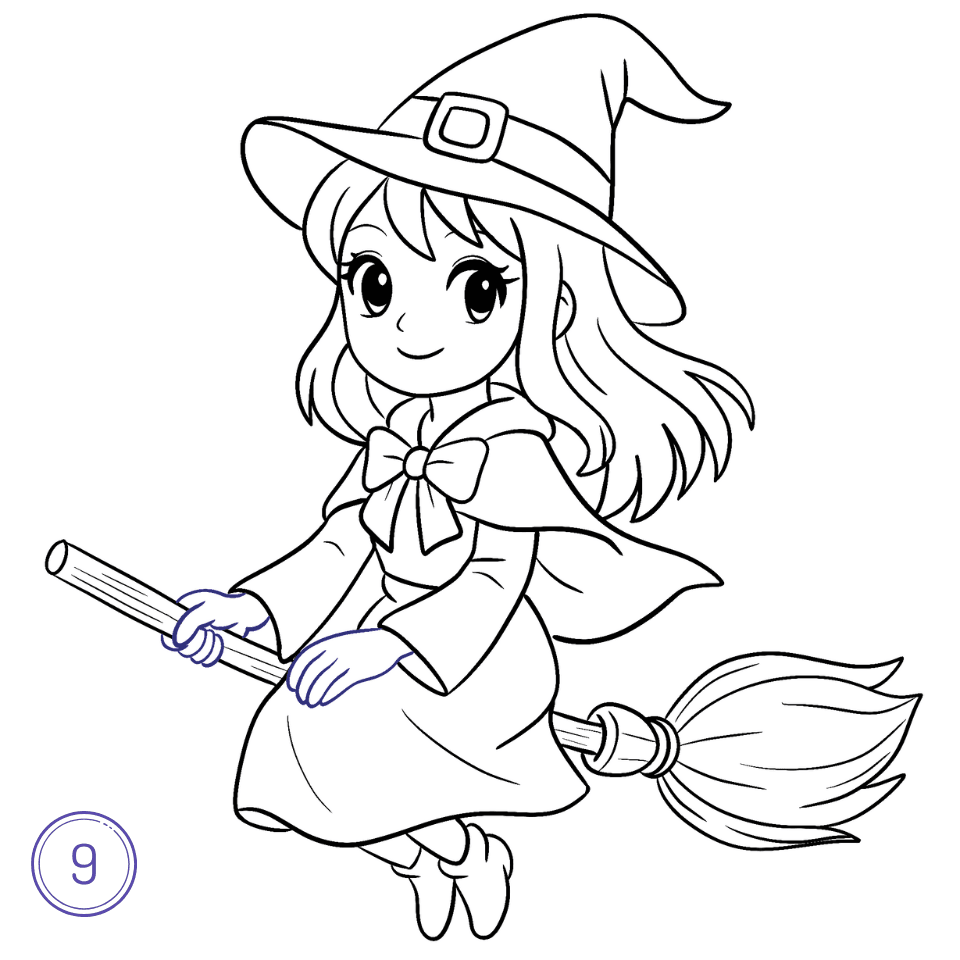 Comment Dessiner une Sorcière Étape 9