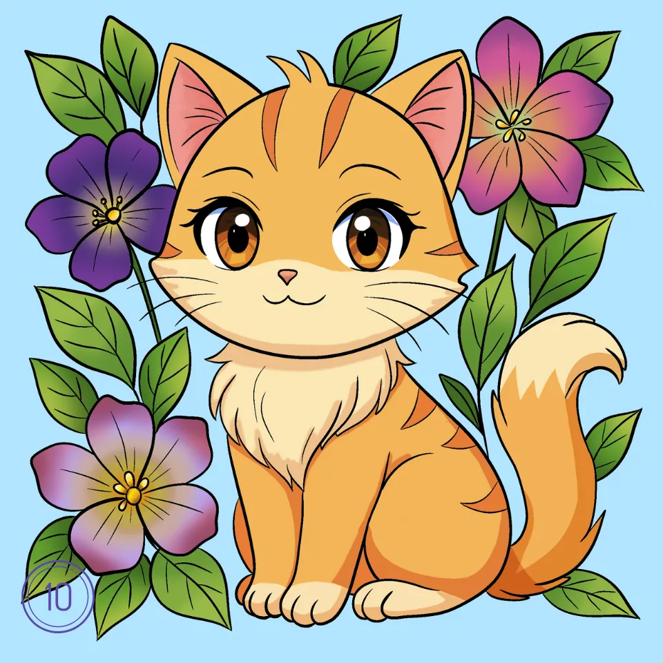 Wie man eine Anime-Katze zeichnet Schritt 10