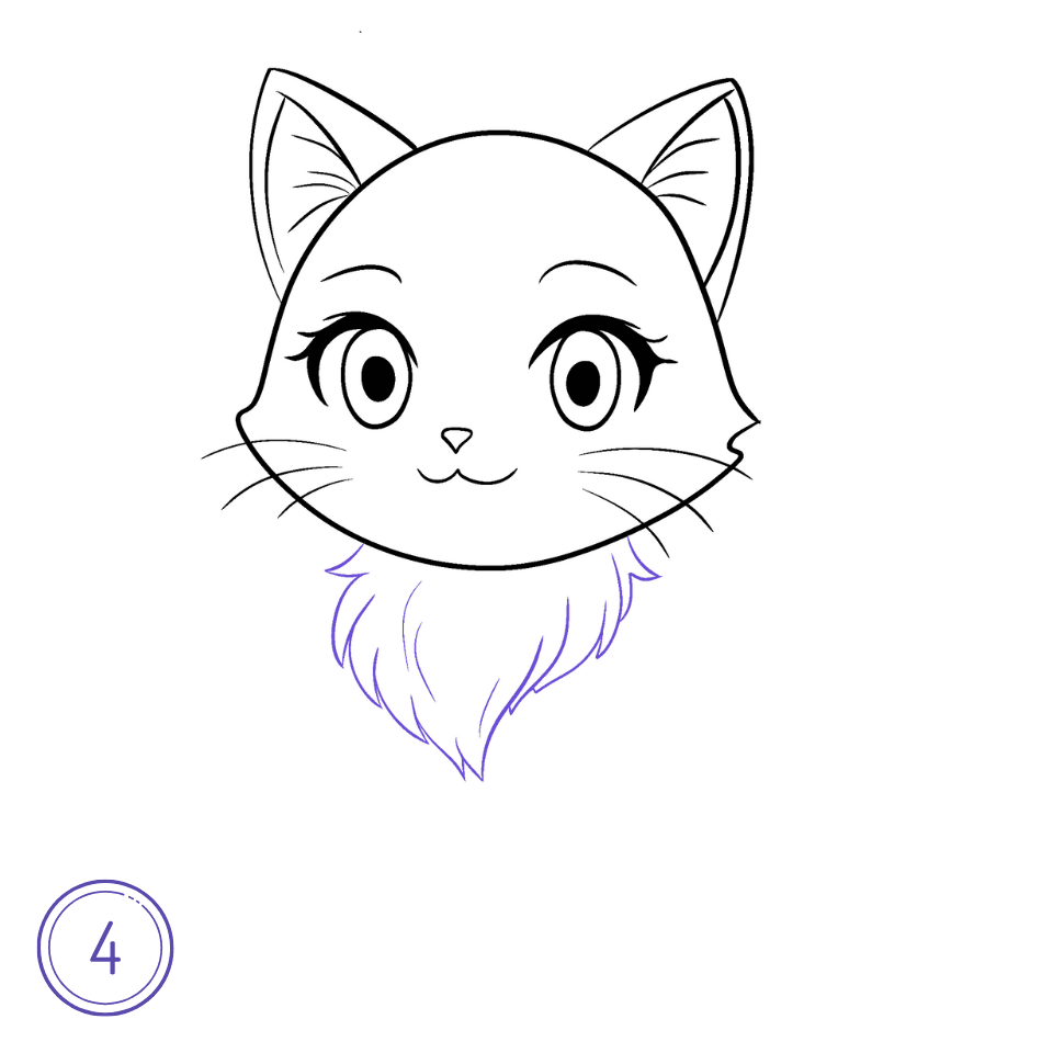 How to Draw an Anime Cat Step 4