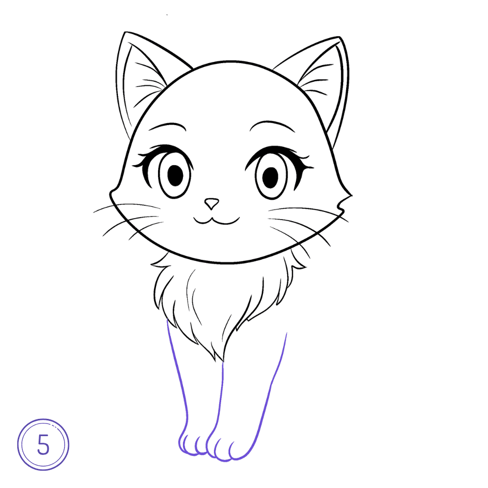 How to Draw an Anime Cat Step 5