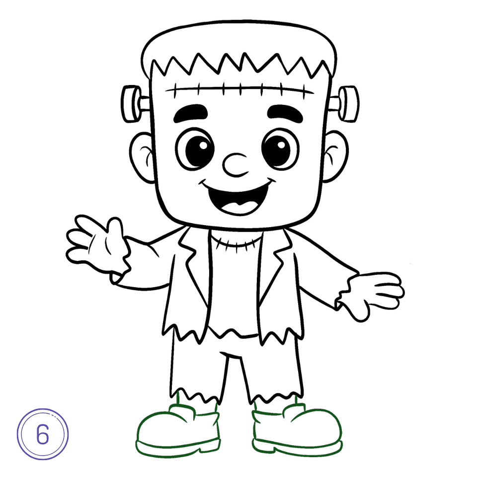Wie man Frankenstein zeichnet Schritt 6