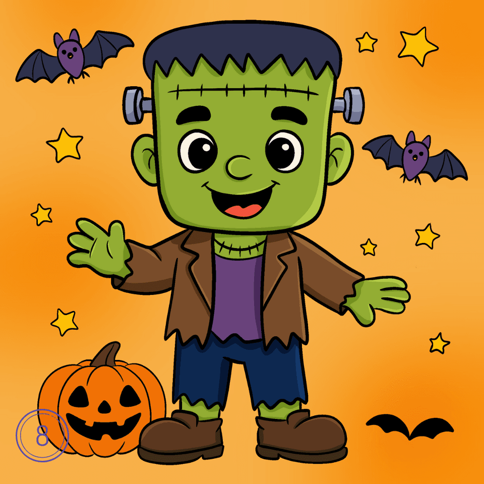 Wie man Frankenstein zeichnet Schritt 8