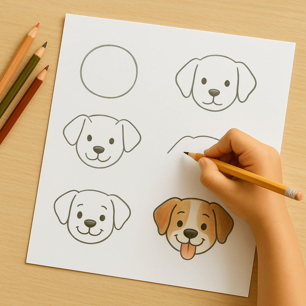 Step-by-step Animal Face Drawing for Children 6