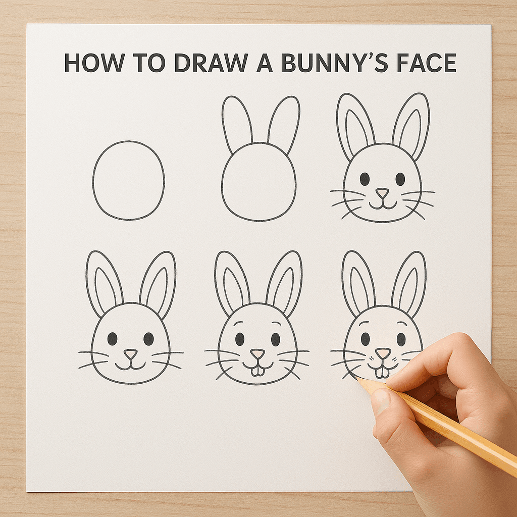 Step-by-step Animal Face Drawing for Children 7