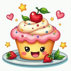 Cup Cake Coloring Sheet - Origin image