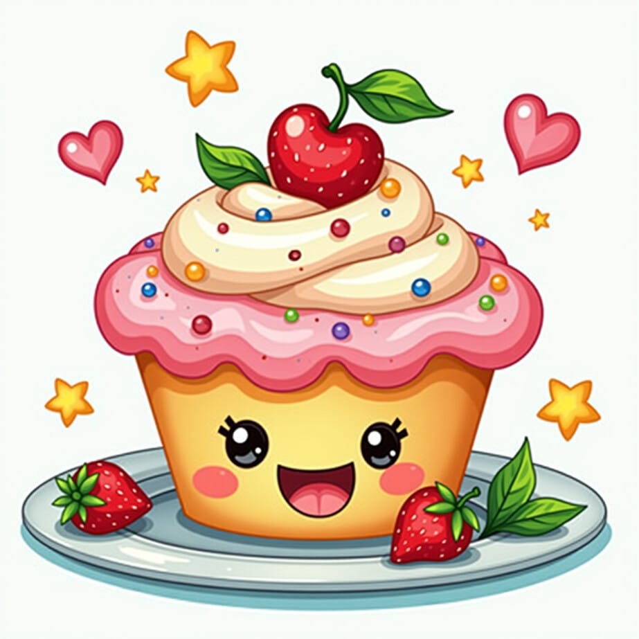 Cup Cake Coloring Sheet 2