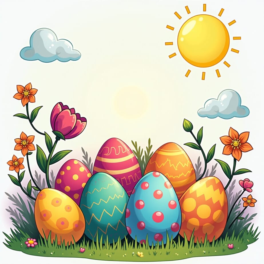 Easter Eggs Color Sheet 2