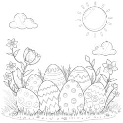 Easter Eggs Color Sheet - Printable Coloring page